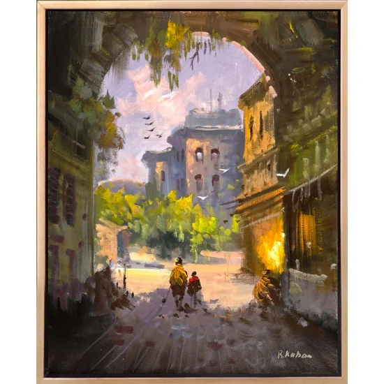 Dar Sokaklar Yağlı Boya Tablosu