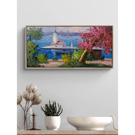 Kız Kulesi’nde Erguvan Yağlı Boya Tablosu