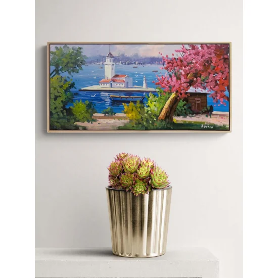 Kız Kulesi’nde Erguvan Yağlı Boya Tablosu