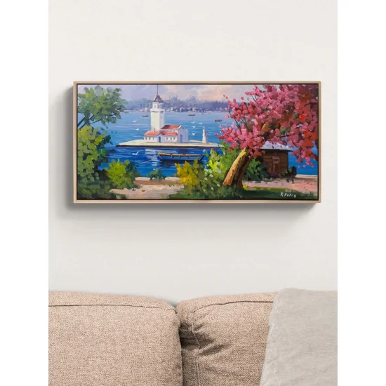 Kız Kulesi’nde Erguvan Yağlı Boya Tablosu