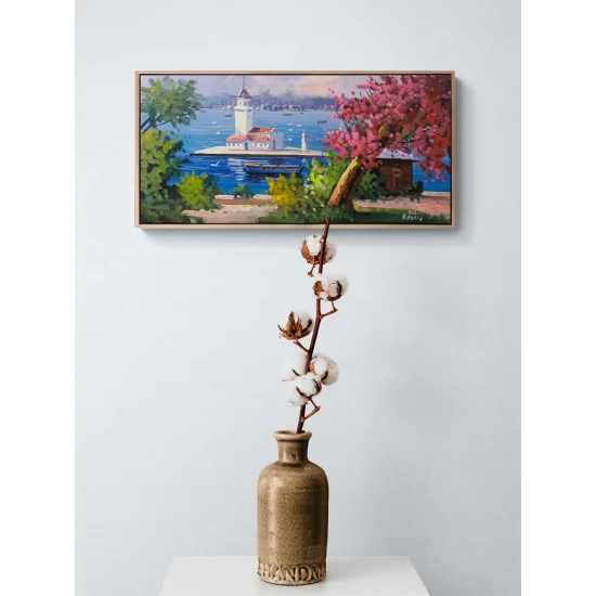 Kız Kulesi’nde Erguvan Yağlı Boya Tablosu