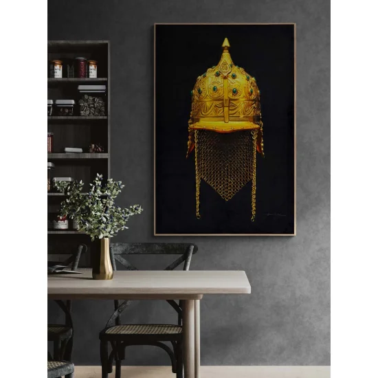 Altın Çağın Miğferi Yağlı Boya Tablosu