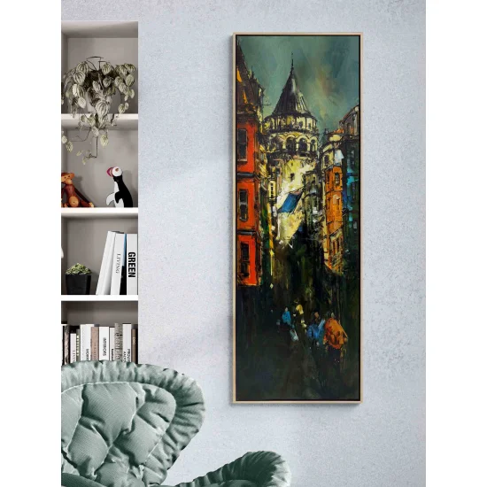 Zamana Karşı Galata Yağlı Boya Tablosu