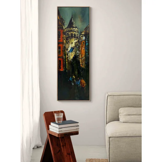 Zamana Karşı Galata Yağlı Boya Tablosu