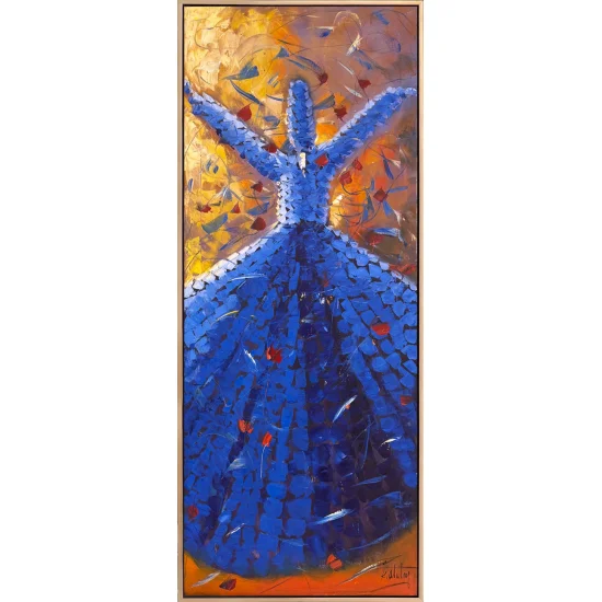 Bir Semazenin Aşkı Yağlı Boya Tablosu