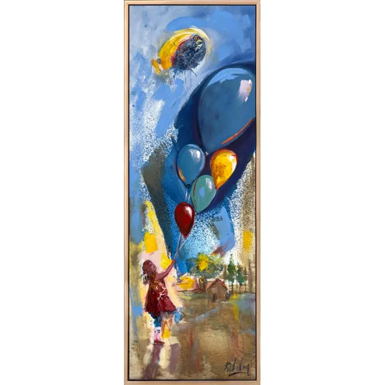 Gökyüzüne Dokunan Çocuk Yağlı Boya Tablosu