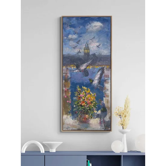 Galata’nın Kanatları Yağlı Boya Tablosu