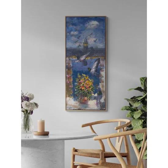 Galata’nın Kanatları Yağlı Boya Tablosu