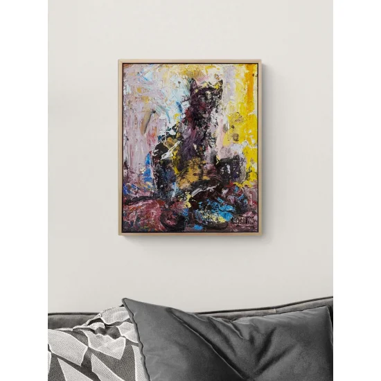 Kara Kedi Yağlı Boya Tablosu