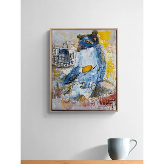 Baykuşun Sessizliği Yağlı Boya Tablosu