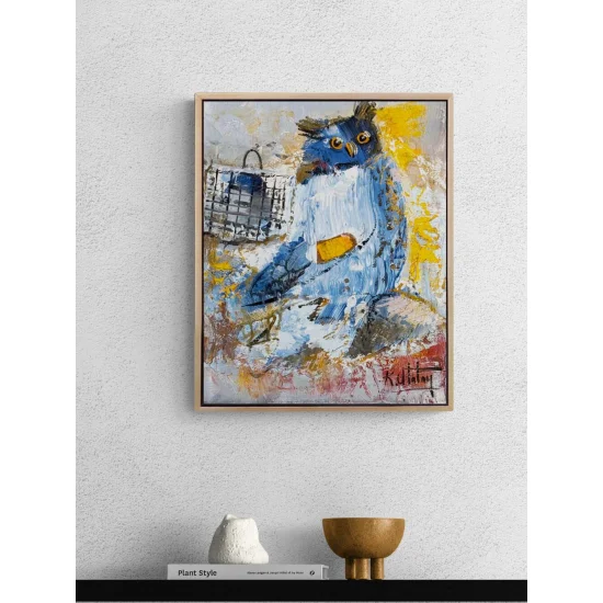 Baykuşun Sessizliği Yağlı Boya Tablosu