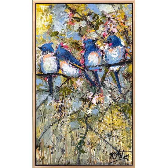 Anın İçinde Kuşlar Yağlı Boya Tablosu