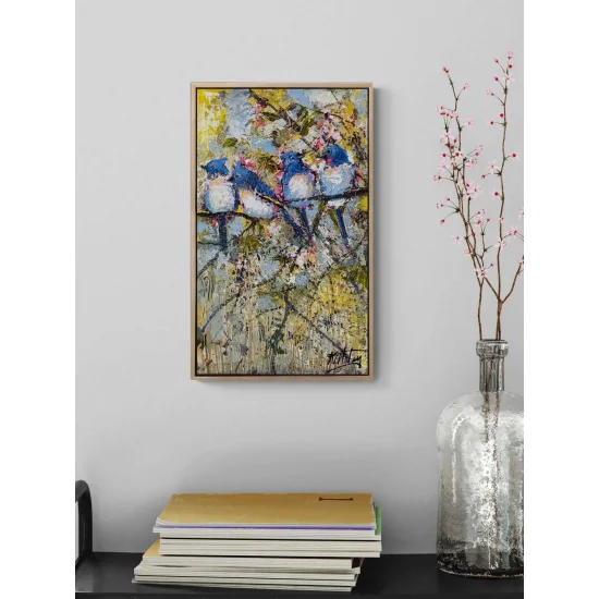 Anın İçinde Kuşlar Yağlı Boya Tablosu