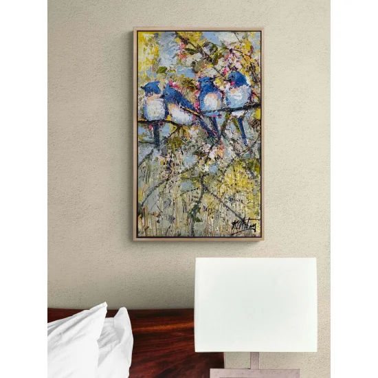 Anın İçinde Kuşlar Yağlı Boya Tablosu