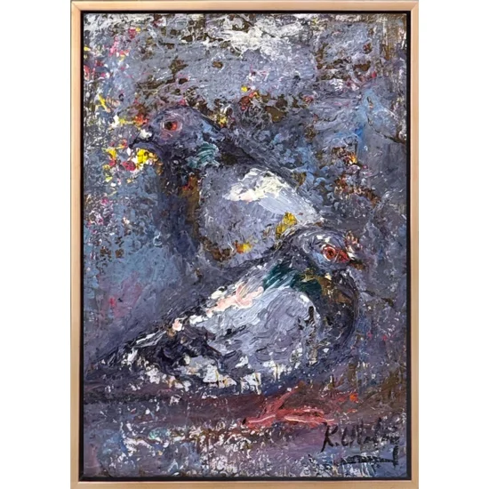 Güvercinlerin Gölgesinde Yağlı Boya Tablosu