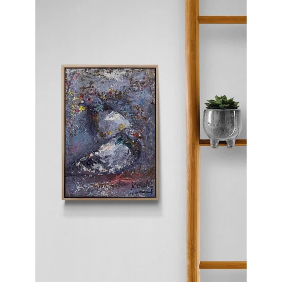 Güvercinlerin Gölgesinde Yağlı Boya Tablosu