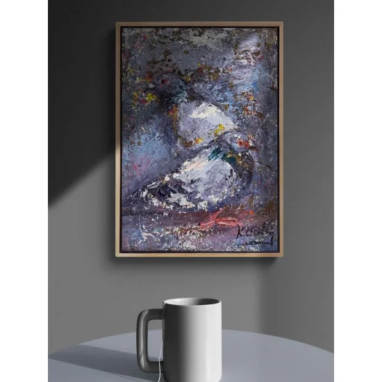 Güvercinlerin Gölgesinde Yağlı Boya Tablosu