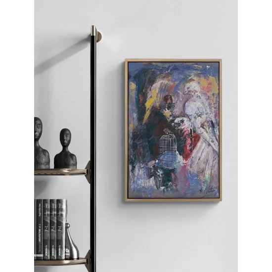 Kafesteki Sessizlik Yağlı Boya Tablosu