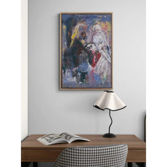 Kafesteki Sessizlik Yağlı Boya Tablosu