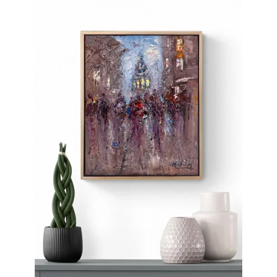 Galatada Kalabalıklar Yağlı Boya Tablosu