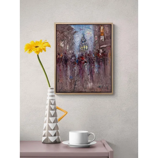 Galatada Kalabalıklar Yağlı Boya Tablosu