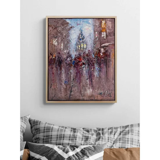 Galatada Kalabalıklar Yağlı Boya Tablosu