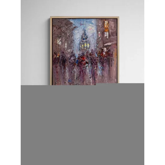 Galatada Kalabalıklar Yağlı Boya Tablosu