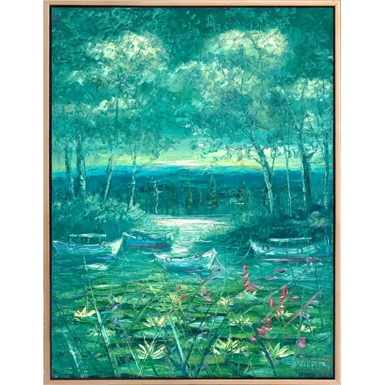 Doğanın Yansıması Nilüferler Yağlı Boya Tablosu