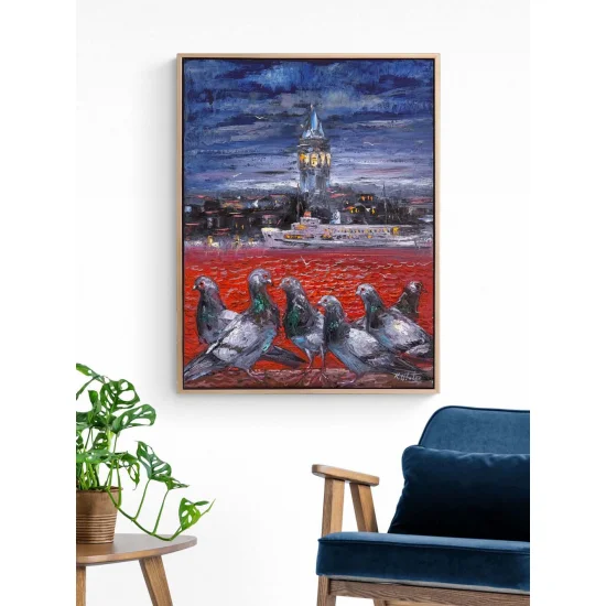 Galata’nın Yankısı Yağlı Boya Tablosu