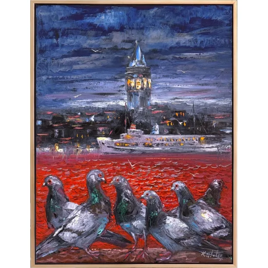 Galata’nın Yankısı Yağlı Boya Tablosu