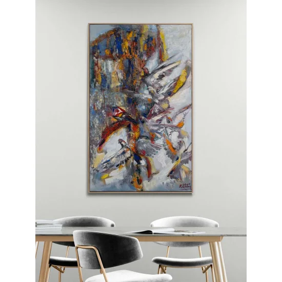 Kuşların Düşü Yağlı Boya Tablosu