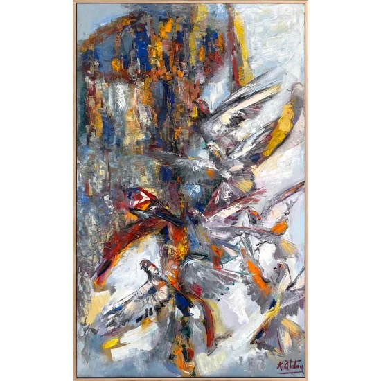 Kuşların Düşü Yağlı Boya Tablosu