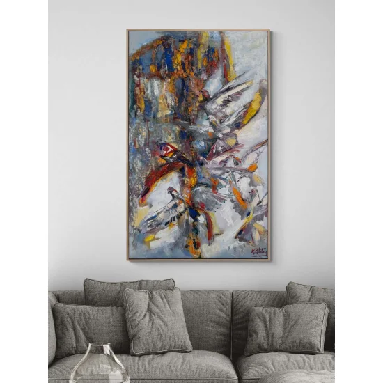 Kuşların Düşü Yağlı Boya Tablosu