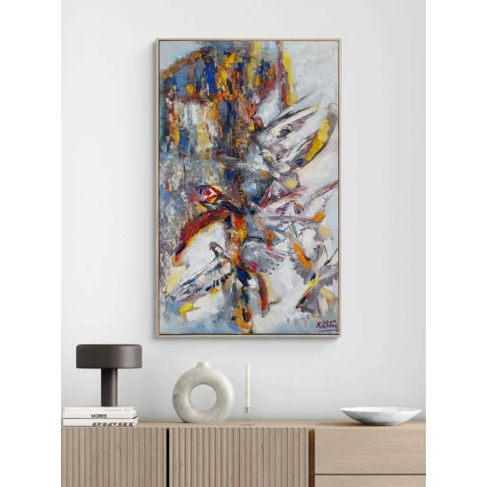 Kuşların Düşü Yağlı Boya Tablosu