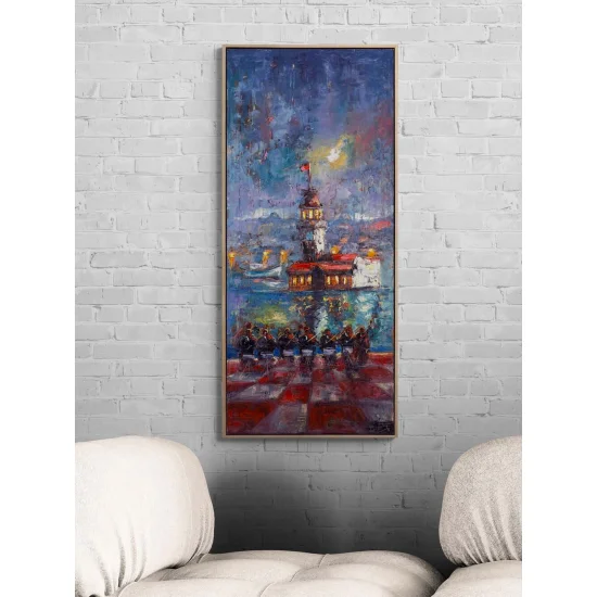 Kız Kulesinde Oyun Yağlı Boya Tablosu