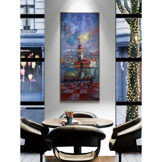 Kız Kulesinde Oyun Yağlı Boya Tablosu