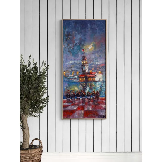 Kız Kulesinde Oyun Yağlı Boya Tablosu