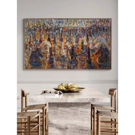 Play Amid the Crowds Oil Painting