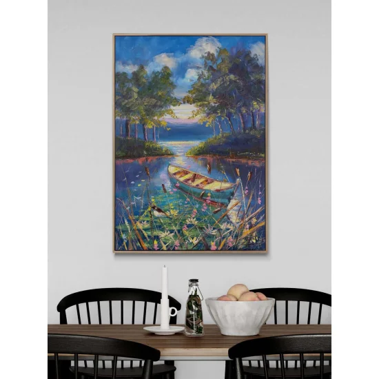 Suyun Üzerinde Zaman Yağlı Boya Tablosu