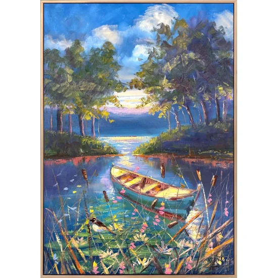 Suyun Üzerinde Zaman Yağlı Boya Tablosu