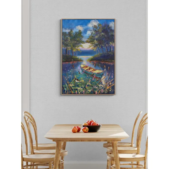 Suyun Üzerinde Zaman Yağlı Boya Tablosu