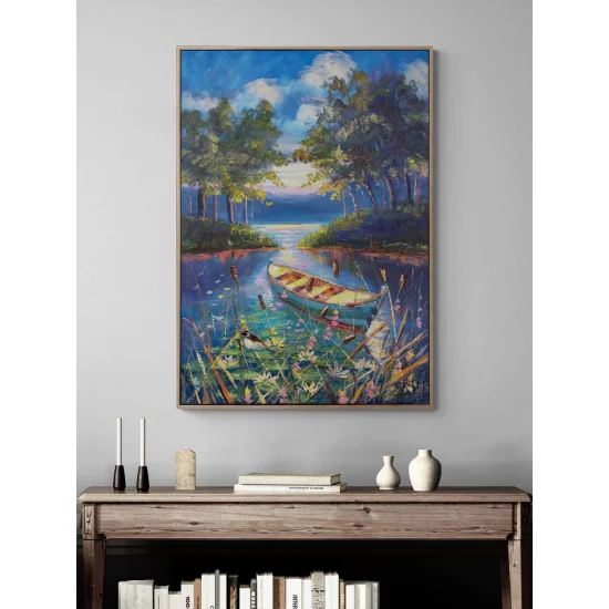 Suyun Üzerinde Zaman Yağlı Boya Tablosu