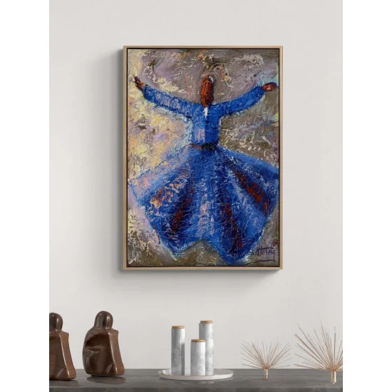 İlahi Dengede Semazen Yağlı Boya Tablosu