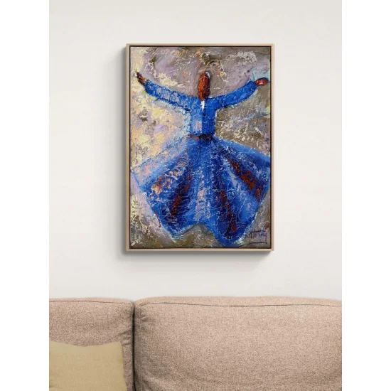 İlahi Dengede Semazen Yağlı Boya Tablosu