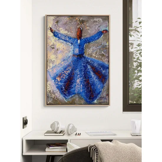 İlahi Dengede Semazen Yağlı Boya Tablosu