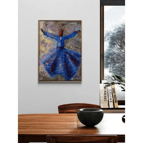 İlahi Dengede Semazen Yağlı Boya Tablosu