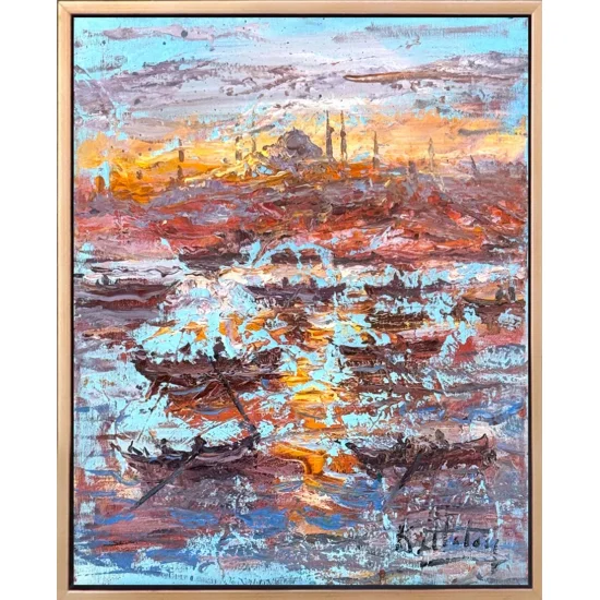 Boğazda Bir Nefes Yağlı Boya Tablosu