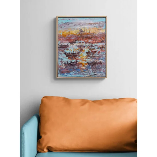 Boğazda Bir Nefes Yağlı Boya Tablosu