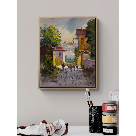 Yokuşta Işık Yağlı Boya Tablosu