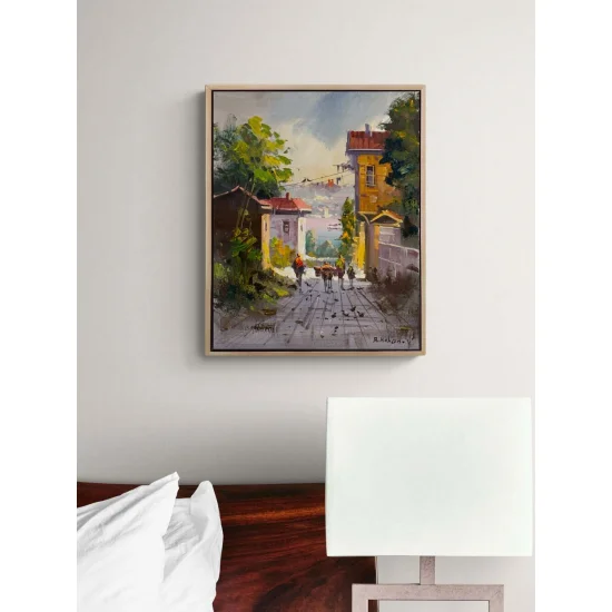 Yokuşta Işık Yağlı Boya Tablosu